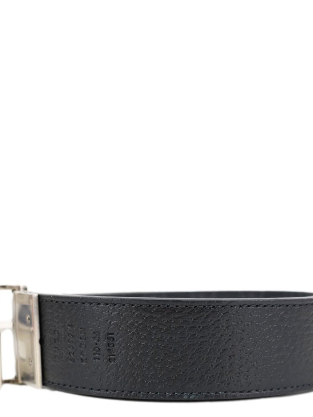 Gucci  Square G Buckle Leather Reversible Belt Black 626974 Size 110/44 - Picture 3 of 7
